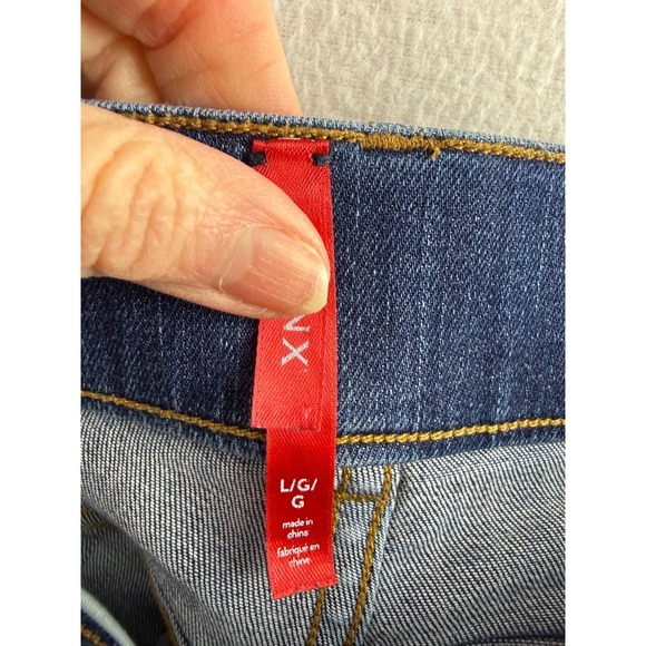Spanx Jean-ish Leggings Womens Large Dark Wash Blue Skinny Pull On Denim Pants - Picture 4 of 7